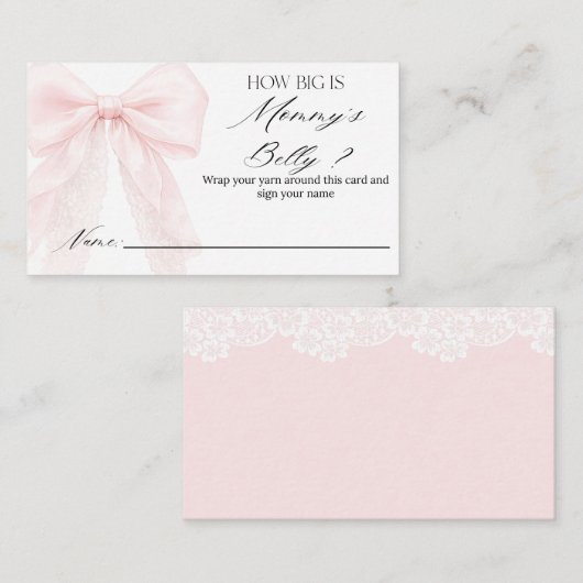 guess how many bows Girl Modern Baby Shower  エンクロージャーカード (正面/裏面)