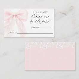 guess how many bows Girl Modern Baby Shower  エンクロージャーカード