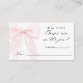 guess how many bows Girl Modern Baby Shower エンクロージャーカード (正面)