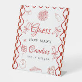Guess how many candies love pizza baby Shower sign 台座サイン (正面)