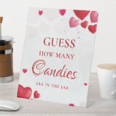 Guess how many candy valentine Bridal Shower Sign 台座サイン (インサイチュ)