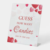 Guess how many candy valentine Bridal Shower Sign 台座サイン (正面)