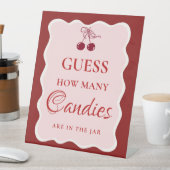 Guess how many Candy valentine Bridal Shower Sign 台座サイン (インサイチュ)