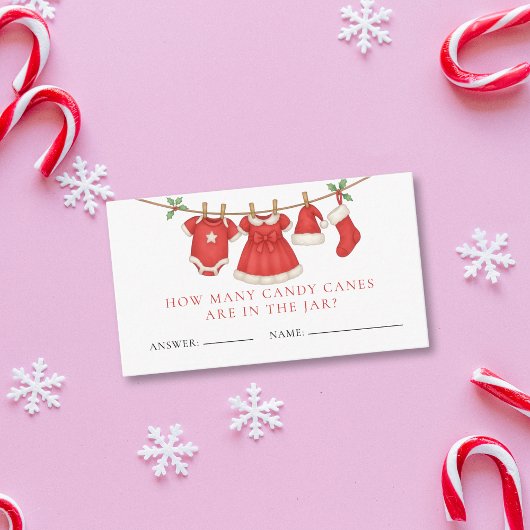Guess How Many Clothesline Baby Shower Answer Card エンクロージャーカード