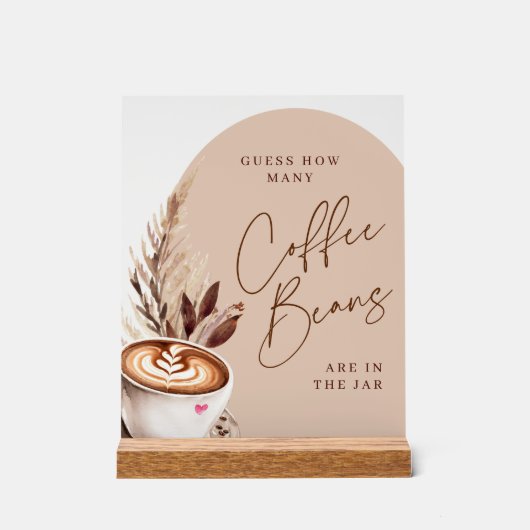 Guess How Many Coffee Beans Are in the Jar アクリルサイン (正面)