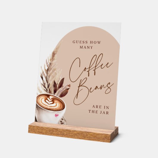 Guess How Many Coffee Beans Are in the Jar アクリルサイン (傾斜)