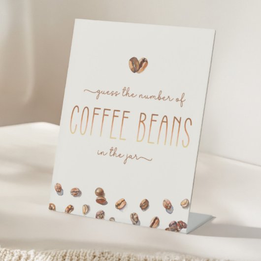 Guess How Many Coffee Beans Bridal Shower Pedestal 台座サイン