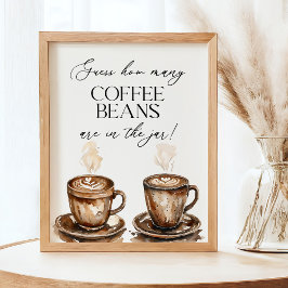 Guess How Many Coffee Beans Shower Game ポスター