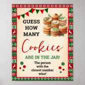 Guess How Many Cookies Game Ugly Sweater Sign ポスター (正面)