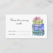 Guess how many corks Travel bridal shower エンクロージャーカード (正面)