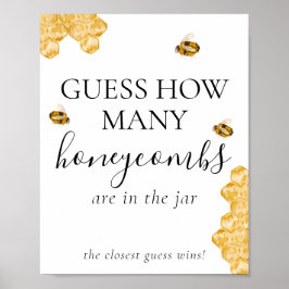 Guess How Many Honeycomb Bee Bridal Shower Game  ポスター