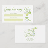 Guess How Many Kisses Bridal Shower Game Card エンクロージャーカード (正面/裏面)