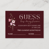 Guess How Many Kisses Bridal Shower Game Card エンクロージャーカード (正面)