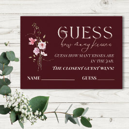 Guess How Many Kisses Bridal Shower Game Card エンクロージャーカード