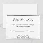 Guess How Many Kisses Bridal Shower Game Swan Chic ノートカード (正面/裏面)