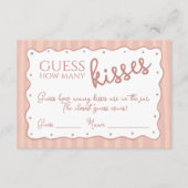 Guess How Many Kisses Game Blush Pink Striped Card サンキューカード (正面)