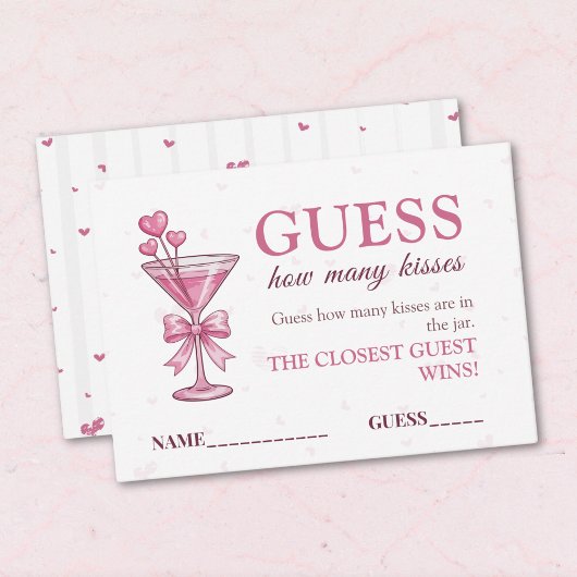 Guess How Many Kisses Game Card A Tiny Bit Engaged エンクロージャーカード