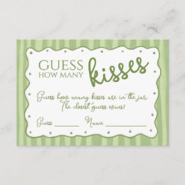 Guess How Many Kisses Game Soft Green Striped Card サンキューカード