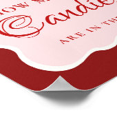 Guess how many Kisses valentine Bridal Shower Sign ポスター (角)