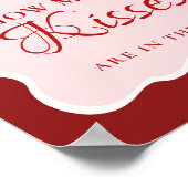Guess how many Kisses valentine Bridal Shower Sign ポスター (角)