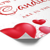 Guess how many Kisses valentine Bridal Shower Sign ポスター (角)