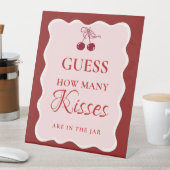 Guess how many Kisses valentine Bridal Shower Sign 台座サイン (インサイチュ)
