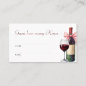 Guess How Many Kisses Wine Bridal Shower Game プレイスカード (正面)