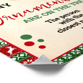 Guess How Many Ornaments Game Ugly Sweater Sign ポスター (角)