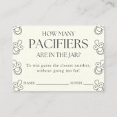 Guess How Many Pacifiers Baby Shower Game エンクロージャーカード (正面)