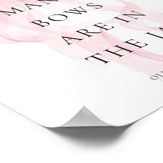 Guess How Many Pink Bow Baby Shower Game ポスター (角)