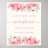 Guess How Many Pumpkins Are In The Jar Sign ポスター (正面)