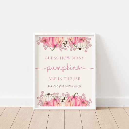 Guess How Many Pumpkins Are In The Jar Sign ポスター