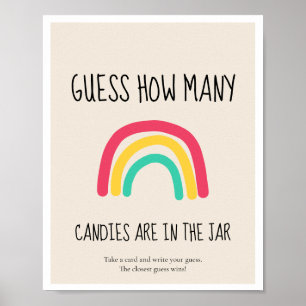 Guess how many Rainbow Baby shower game ポスター