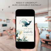 Guess How Many Sea You Soon Baby Shower Game Card 招待状