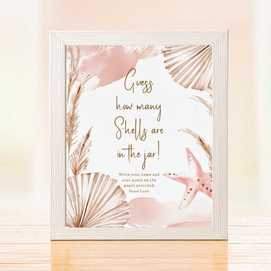 Guess how many shells baby shower game ポスター