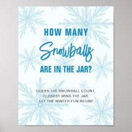Guess How Many Snowballs Winter Baby Shower ポスター