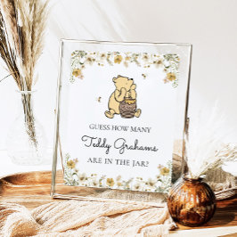 Guess How Many Teddy Bears Baby Shower Game Sign ポスター