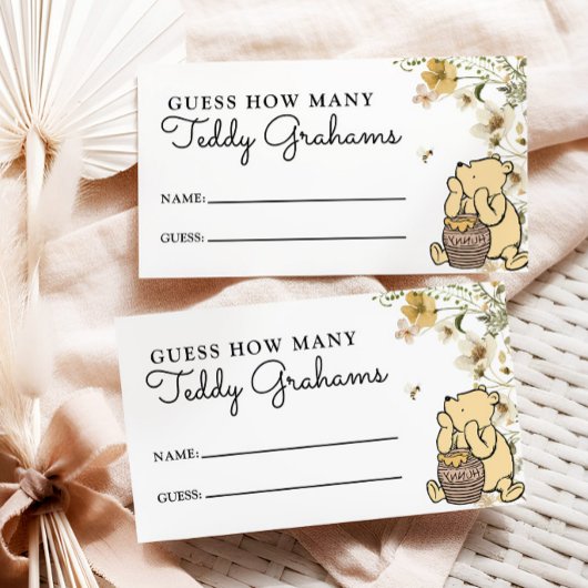 Guess How Many Teddy Grahams Baby Shower Game エンクロージャーカード