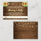 Guess Mommysベリーゲームカードヒマワリ赤ちゃんシャワー エンクロージャーカード (正面/裏面)