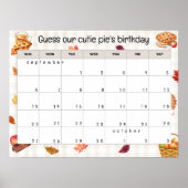 "guess our cutie pie's birthday" baby shower game ポスター (正面)