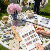 Guess the Age Bridal Shower Pink game 招待状