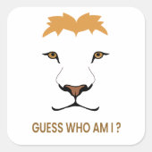 Guess The Animal – Lion | King of the Jungle スクエアシール (正面)