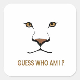 Guess the Animal: Lioness | Minimal Queen スクエアシール
