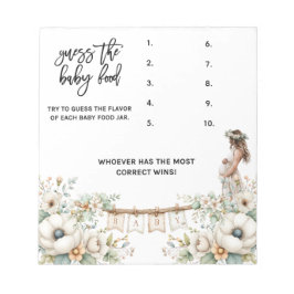 Guess the baby food Baby Shower Game ノートパッド