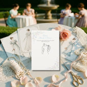 Guess the Dress Bridal Shower Floral game card  招待状