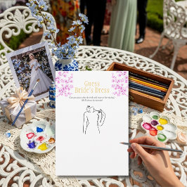 Guess the Dress Bridal Shower Pink game 招待状