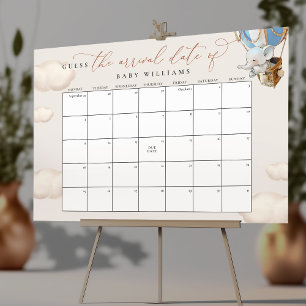 Guess The Due Date Calendar Elephant Poster ポスター