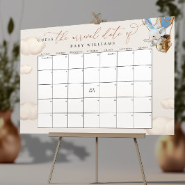 Guess The Due Date Calendar Elephant Poster ポスター