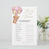 Guess the Price Bear Balloons Baby Shower Game (スタンド正面)