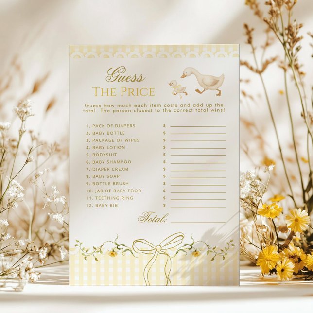 Guess the Price Silly Goose Baby shower game (クリエイターアップロード済み)